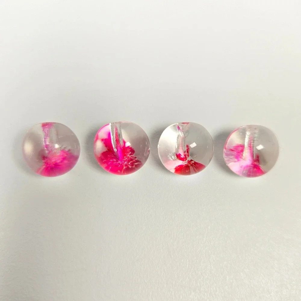 4 Czeck Art glass Buttons Molded Shank 1/2